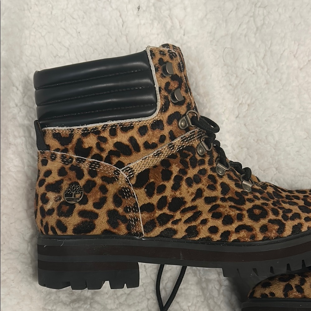 Timberland Animal Print Boots with Black Details